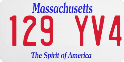 MA license plate 129YV4