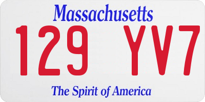 MA license plate 129YV7