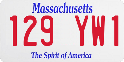 MA license plate 129YW1