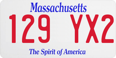 MA license plate 129YX2