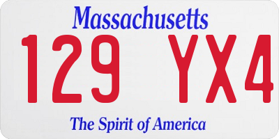 MA license plate 129YX4