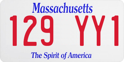 MA license plate 129YY1