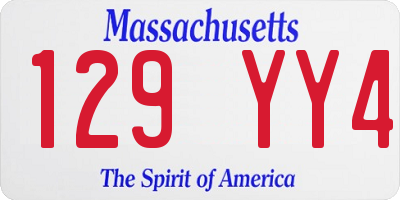 MA license plate 129YY4
