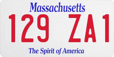 MA license plate 129ZA1