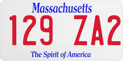 MA license plate 129ZA2