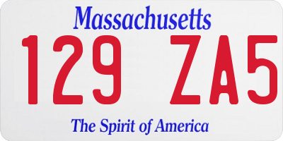 MA license plate 129ZA5
