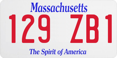 MA license plate 129ZB1