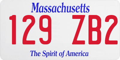 MA license plate 129ZB2