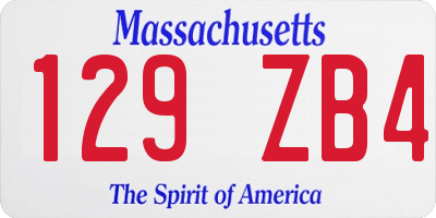 MA license plate 129ZB4