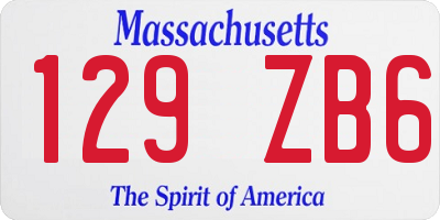 MA license plate 129ZB6
