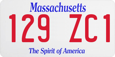 MA license plate 129ZC1