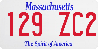 MA license plate 129ZC2