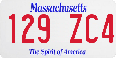 MA license plate 129ZC4