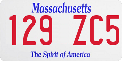 MA license plate 129ZC5