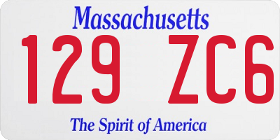 MA license plate 129ZC6
