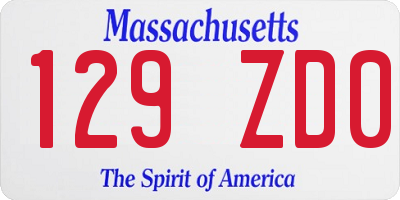 MA license plate 129ZD0