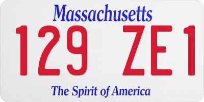 MA license plate 129ZE1