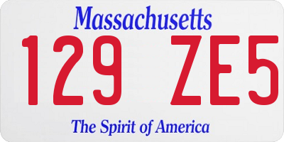 MA license plate 129ZE5