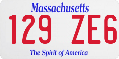 MA license plate 129ZE6