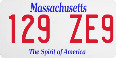 MA license plate 129ZE9