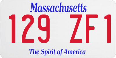 MA license plate 129ZF1