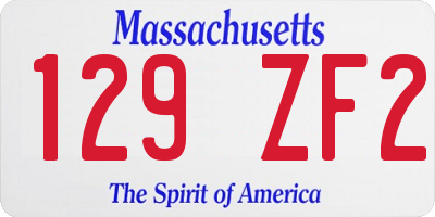 MA license plate 129ZF2