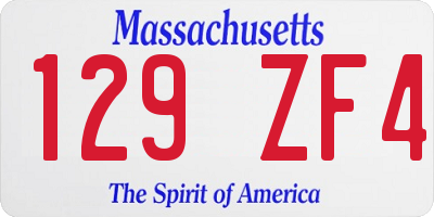 MA license plate 129ZF4