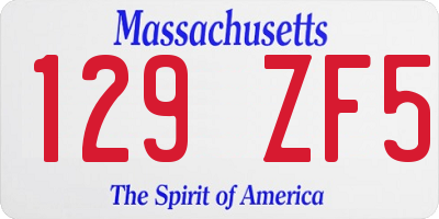 MA license plate 129ZF5