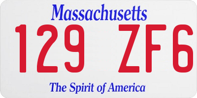 MA license plate 129ZF6