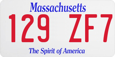 MA license plate 129ZF7