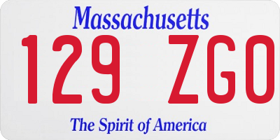 MA license plate 129ZG0