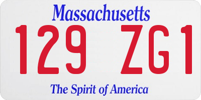 MA license plate 129ZG1