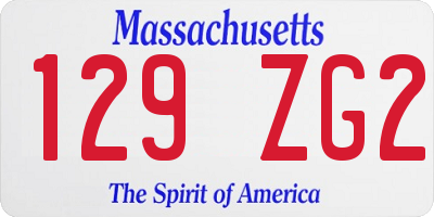 MA license plate 129ZG2