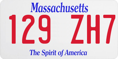 MA license plate 129ZH7