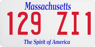 MA license plate 129ZI1