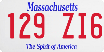 MA license plate 129ZI6