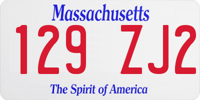 MA license plate 129ZJ2