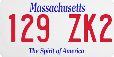MA license plate 129ZK2