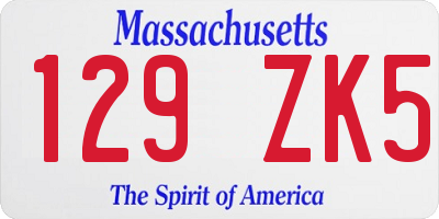 MA license plate 129ZK5