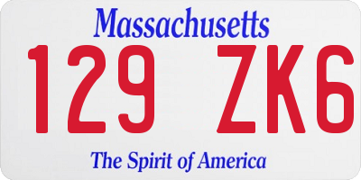 MA license plate 129ZK6