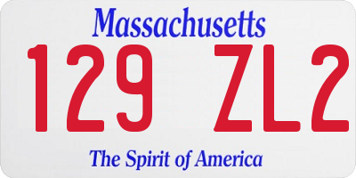 MA license plate 129ZL2