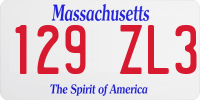 MA license plate 129ZL3