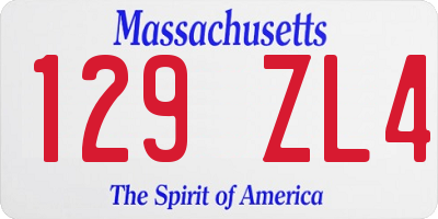MA license plate 129ZL4