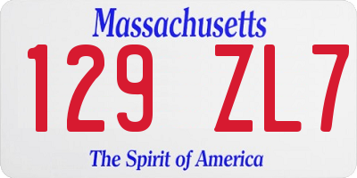 MA license plate 129ZL7