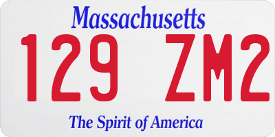 MA license plate 129ZM2