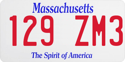 MA license plate 129ZM3