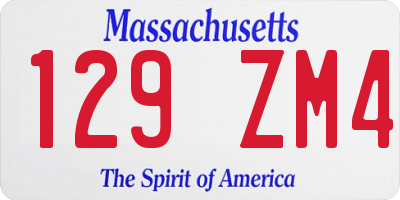 MA license plate 129ZM4