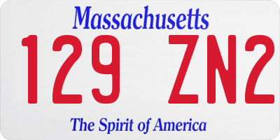 MA license plate 129ZN2