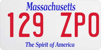 MA license plate 129ZP0