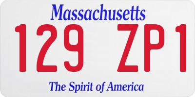 MA license plate 129ZP1